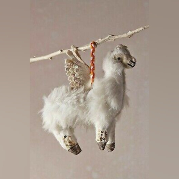 New Rare Anthropologie Mythical Creature Ornament Folklore Flying Llama Alpaca - Picture 1 of 1
